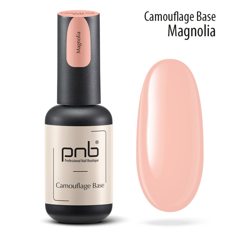 Купить База для ногтей PNB Camouflage Base камуфлирующая каучуковая UV LED персиковый 7-free 8 мл, Camouflage Base 8 ml