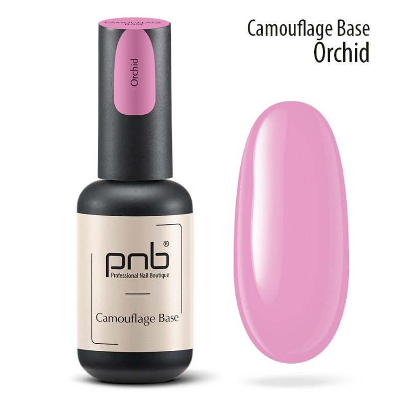 Купить База для ногтей PNB Camouflage Base камуфлирующая каучуковая UV LED лиловый 7-free 8 мл, Camouflage Base 8 ml