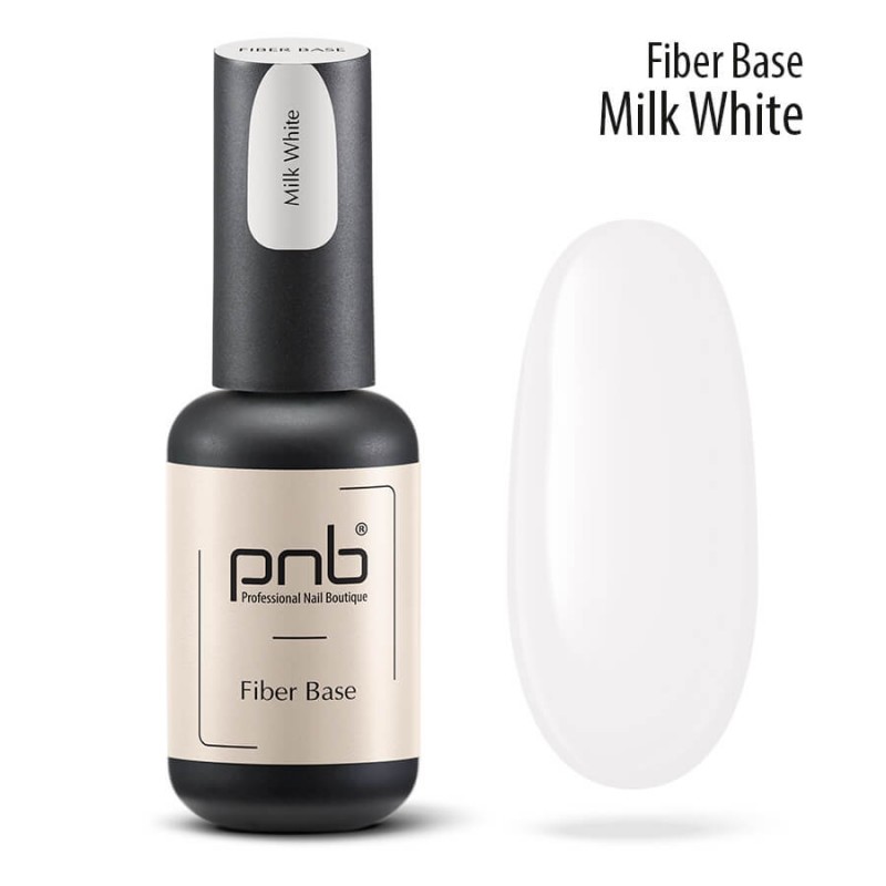 

База для ногтей с нейлоновыми волокнами PNВ Fiber Base UV LED бело-молочная 7-free 8 мл, Fiber Base 8ml