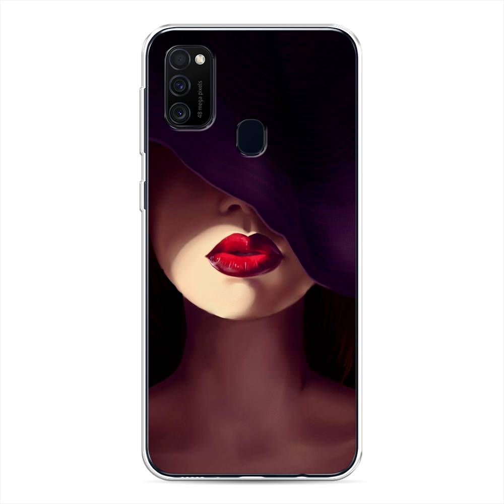 фото Чехол awog "красные губы" для samsung galaxy m21