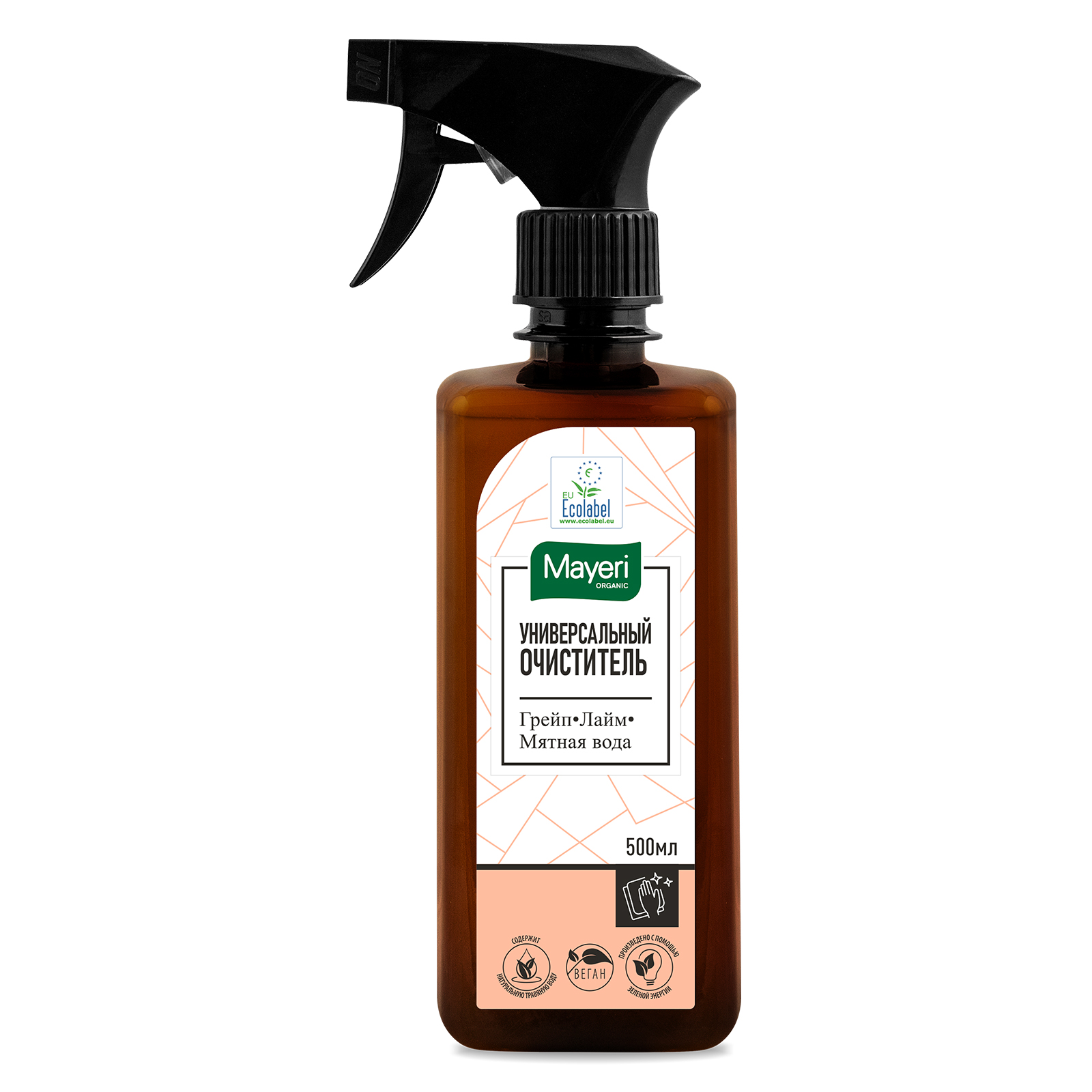 

Универсальный очиститель Mayeri Organic Грейпфрут & Лайм на основе мятной воды 500 мл, Универсальный очиститель