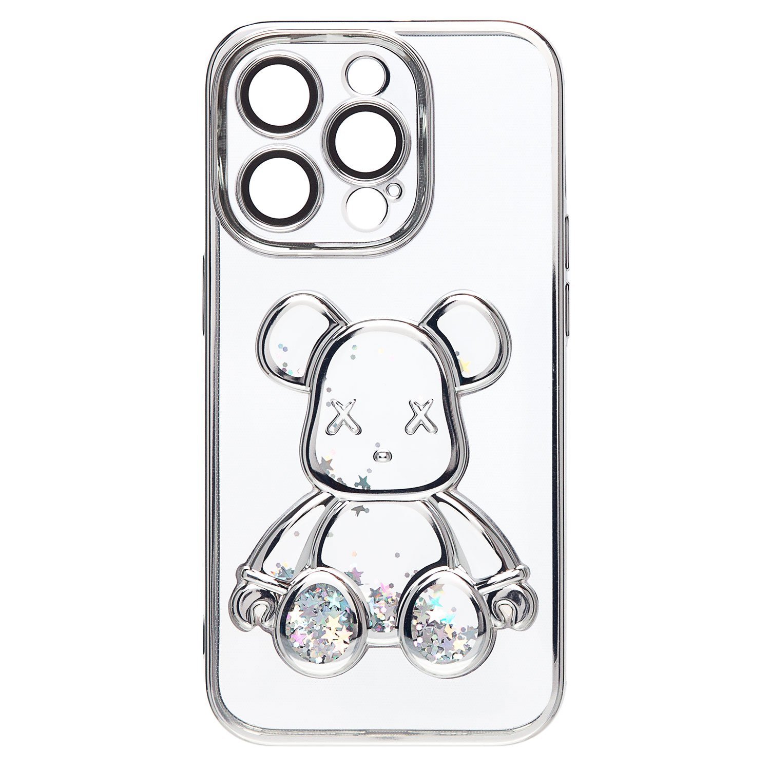 

Чехол для iPhone 14 Pro Max силиконовый Kaws <серебристый>