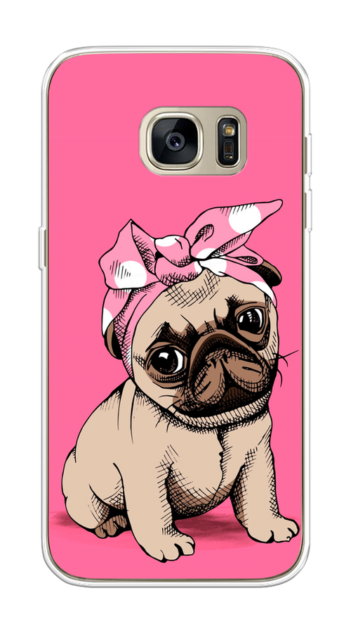 

Чехол Awog на Samsung Galaxy S7 "Dog Pin-Up", Розовый;бежевый, 24550-2