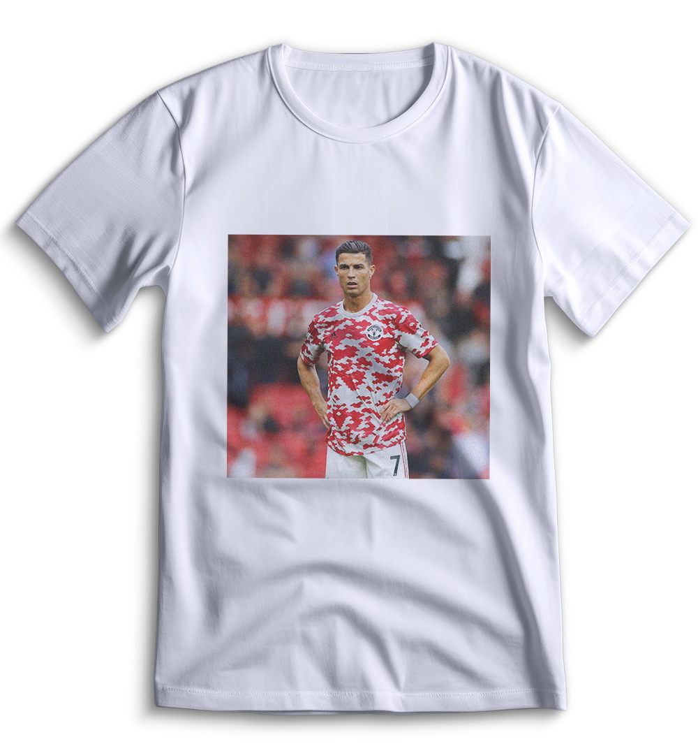 Белая футболка Top T-shirt с символикой Manchester United, размер XS, артикул 0031.