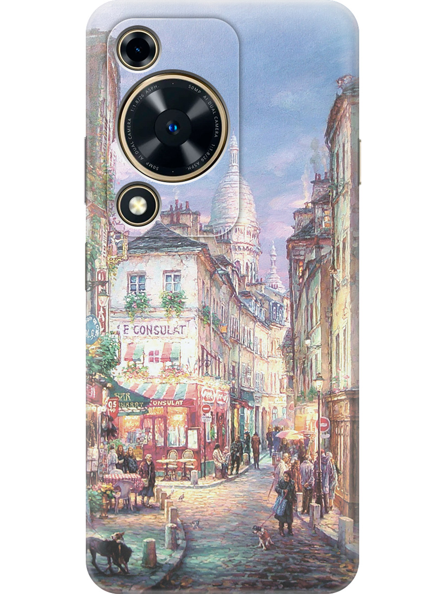 

Силиконовый чехол на Huawei nova Y72 с принтом "Пейзаж Монмартра", Прозрачный;голубой;желтый;коричневый, 785977885