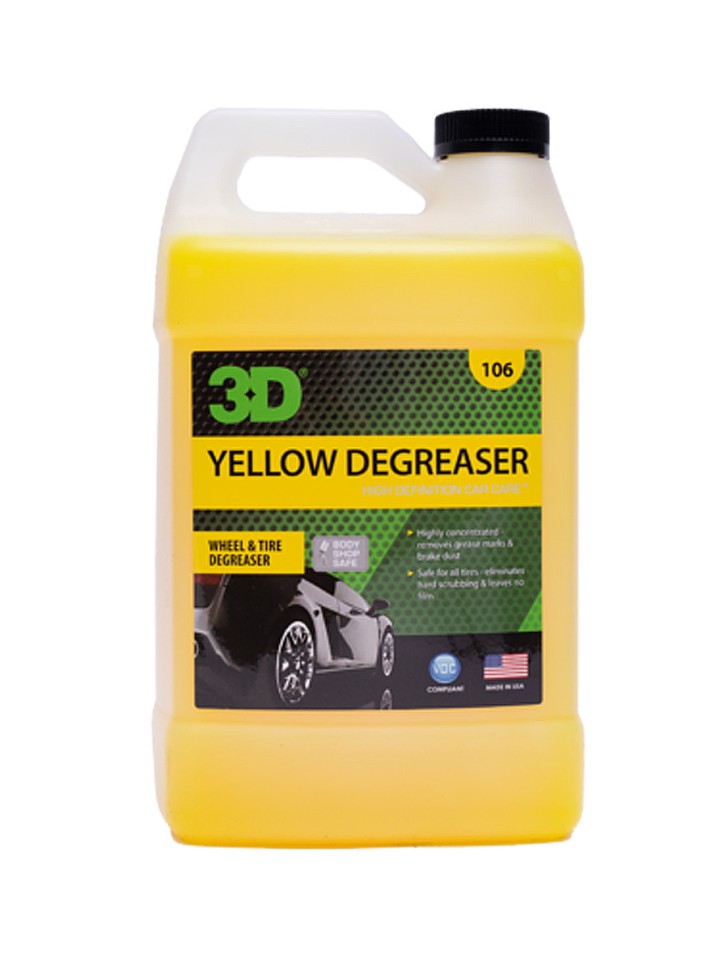 Очиститель 3D тормозной пыли и жирных пятен c покрышек Yellow Degreaser 3,785л