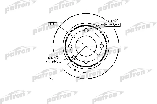 

Тормозной диск PATRON PBD1122