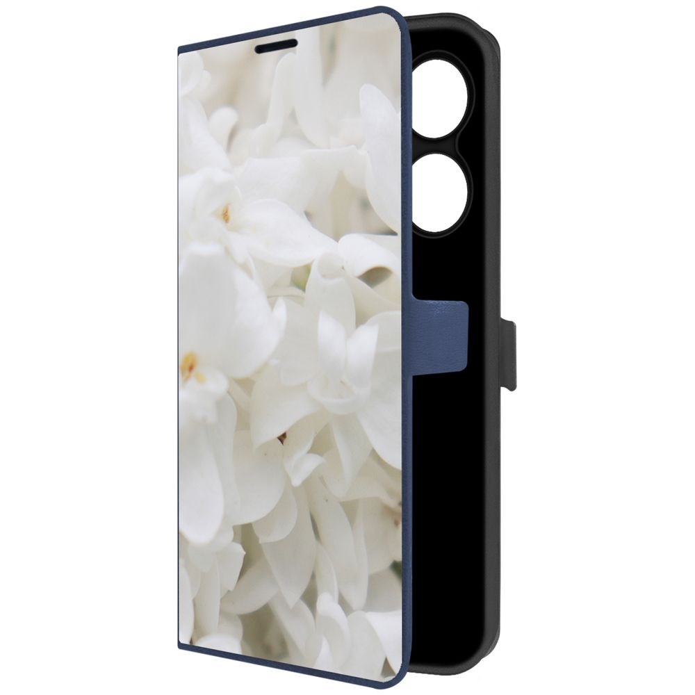 

Чехол-книжка Krutoff Eco Book для INFINIX Hot 40 Белые лилии (синий)