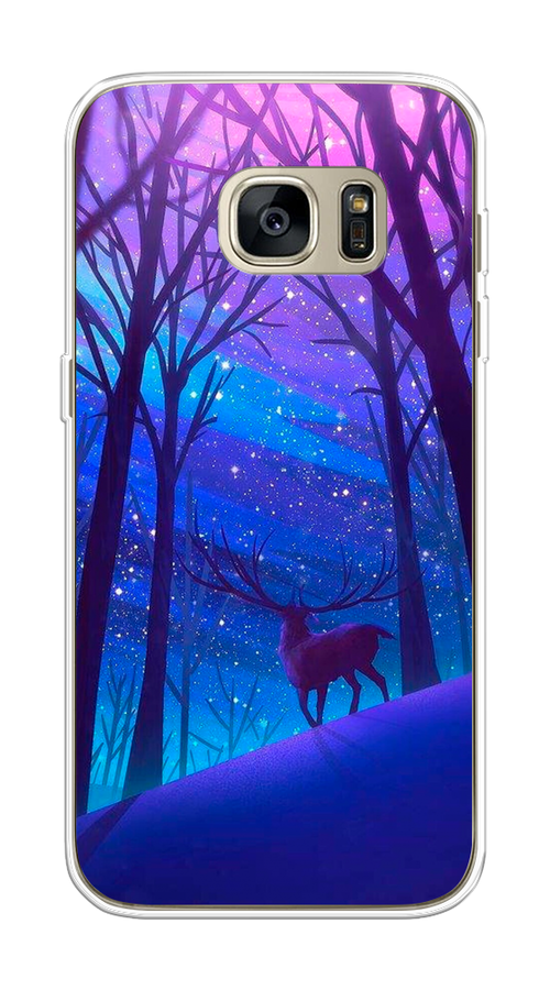 

Чехол Awog на Samsung Galaxy S7 "Северный олень", Фиолетовый;голубой;синий, 24550-2