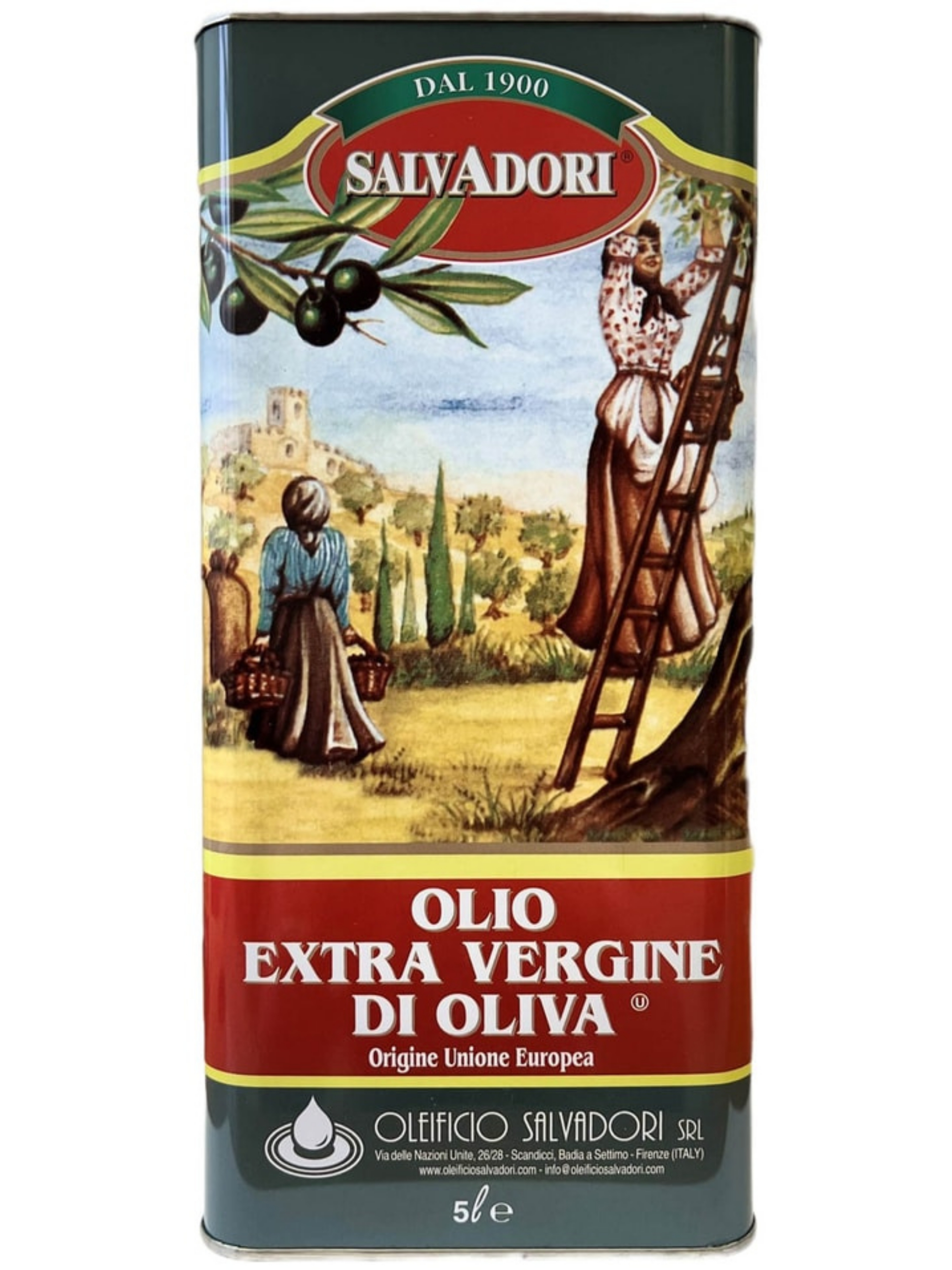Масло SALVADORI оливковое нерафинированное ЭКСТРА ВИРДЖИН, 5л, жесть