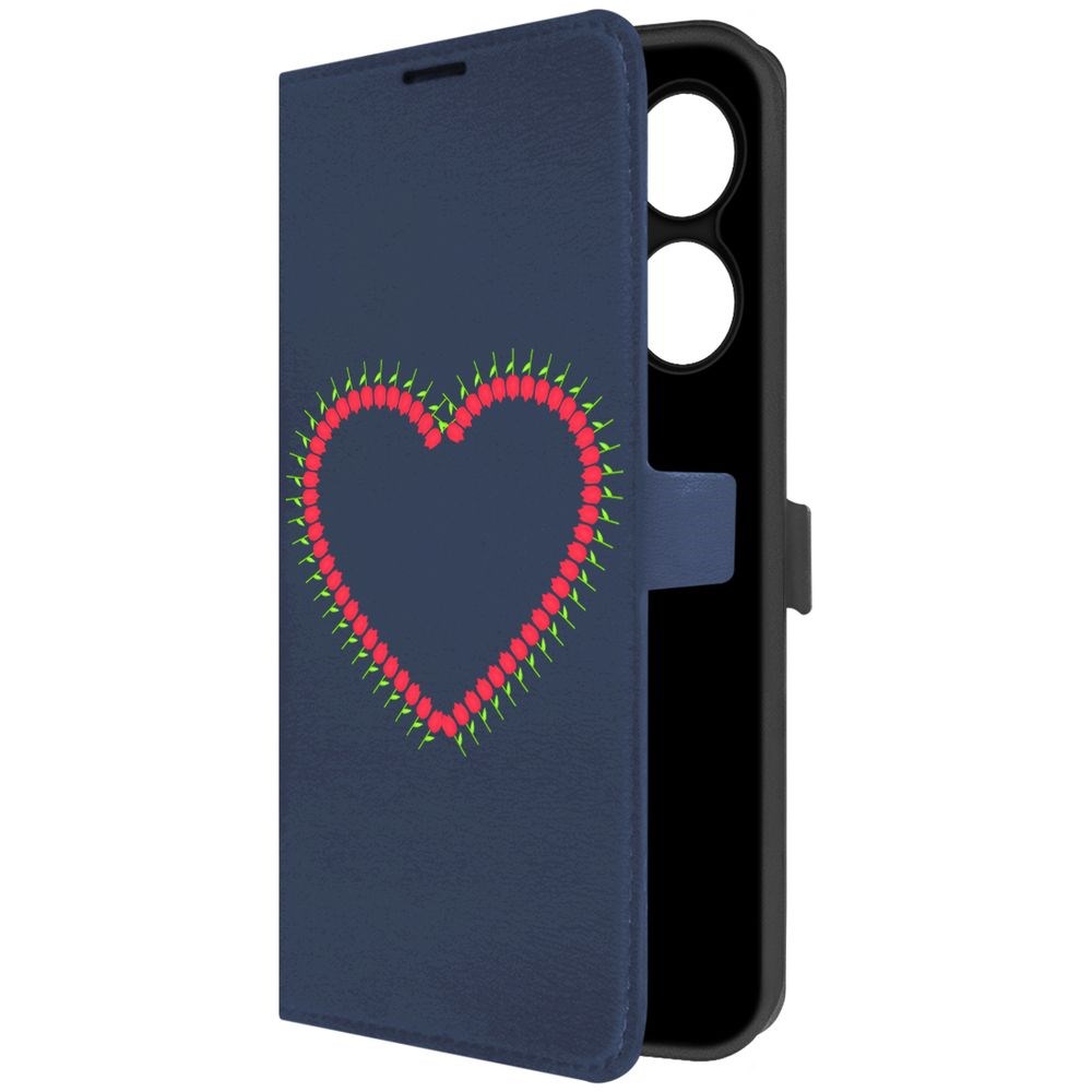 

Чехол-книжка Krutoff Eco Book для INFINIX Hot 40 Сердце из тюльпанов (синий)