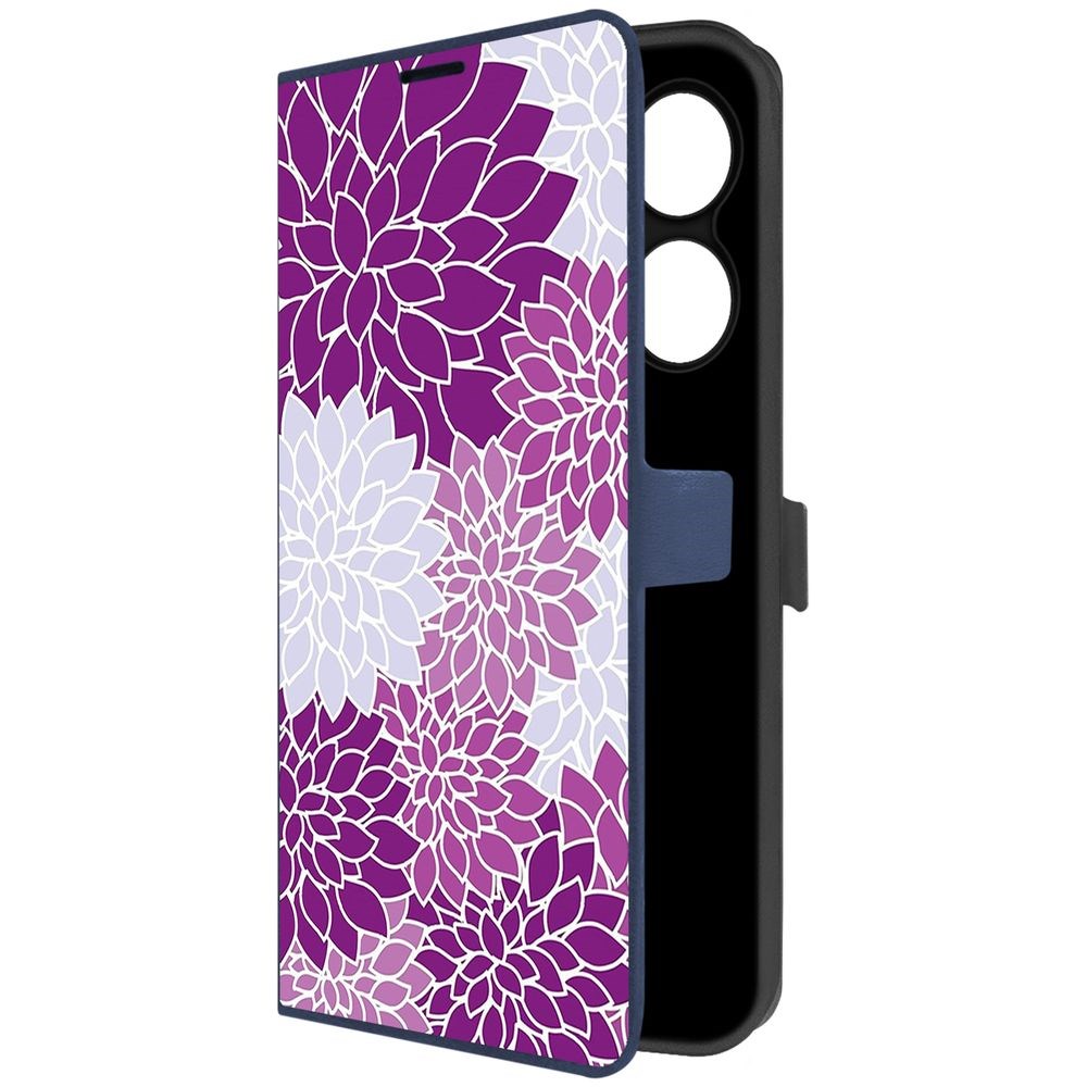 

Чехол-книжка Krutoff Eco Book для INFINIX Hot 40 Цветочный паттерн 2 (синий)