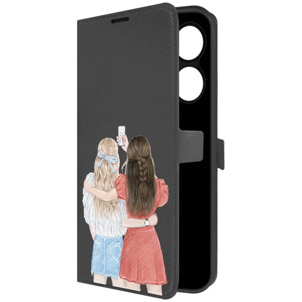 Чехол-книжка Krutoff Eco Book для INFINIX Hot 40 Лучшие подруги (черный)