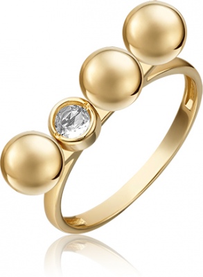 Кольцо из желтого золота с топазом р. 19 PLATINA jewelry 01-5510-00-201-1130