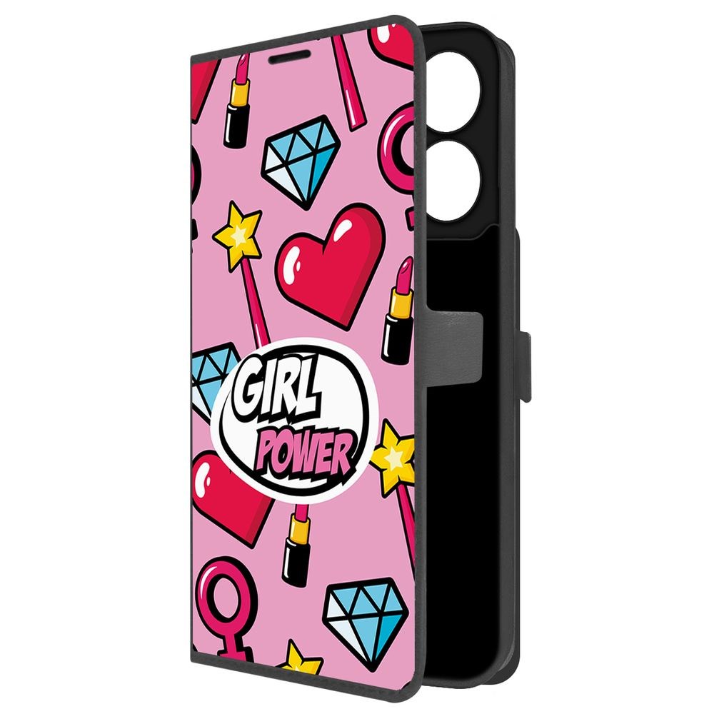 

Чехол-книжка Krutoff Eco Book для Xiaomi Redmi 13C Girl Power (черный)