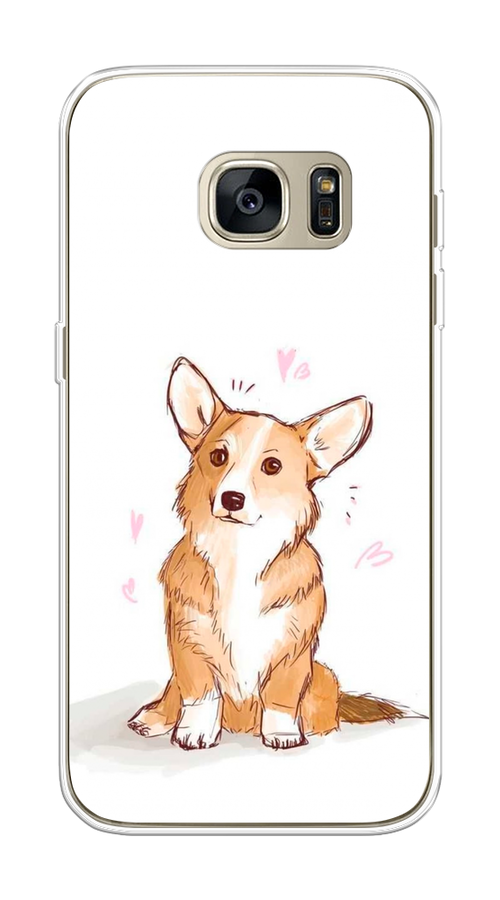 

Чехол Awog на Samsung Galaxy S7 "Корги любовь", Бежевый;белый, 24550-1