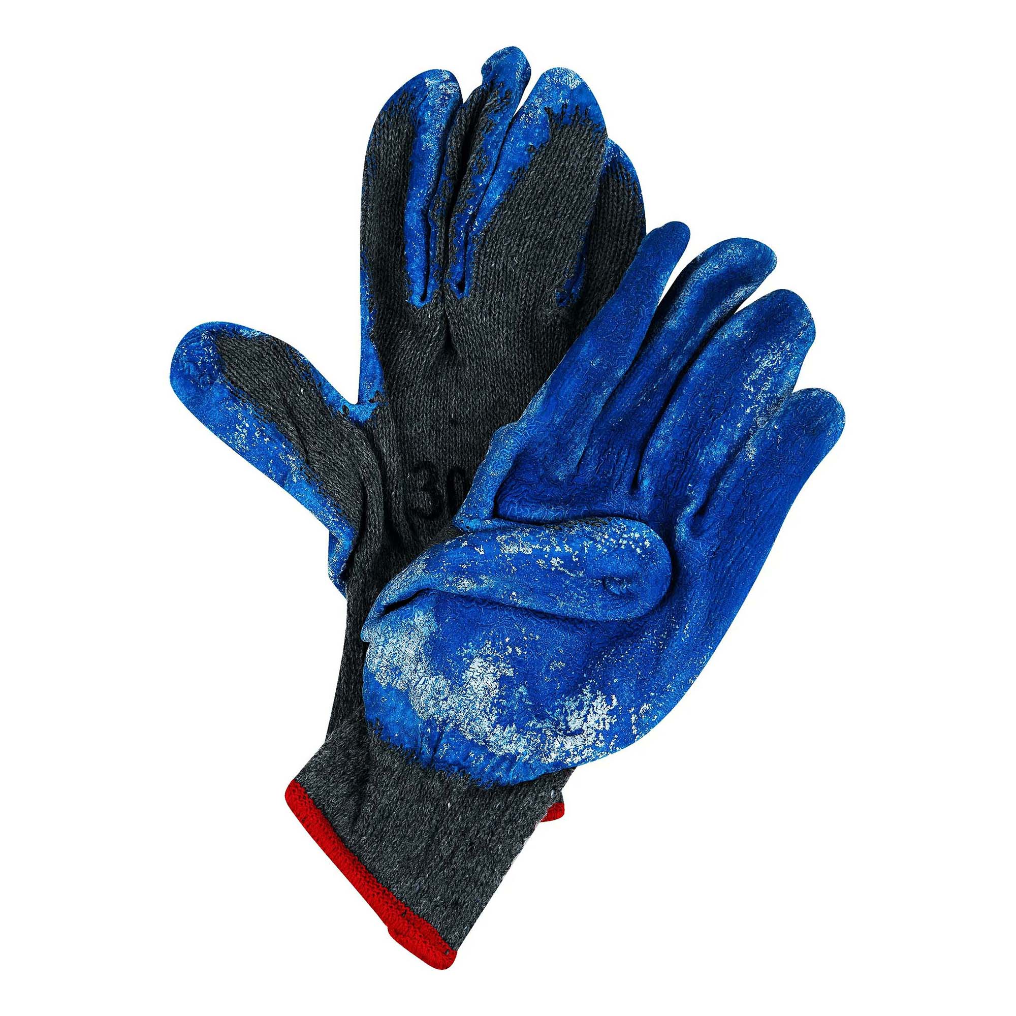 Перчатки садовые с рельефным покрытием черно-синие р 10 1 пара