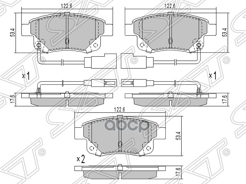 Тормозные колодки SAT задние для Ford Transit 2006- ST1819638