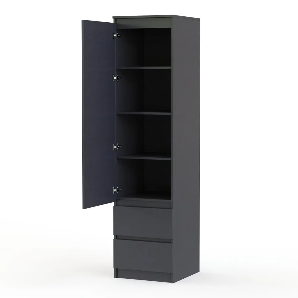 

Шкаф BestMebel Мальм с ящиками 500*300*2200, черный, Мальм с ящиками