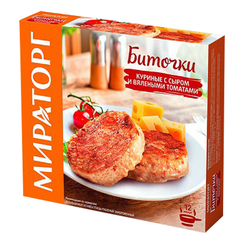

Биточки куриные Мираторг с сыром и вялеными томатами замороженные 300 г