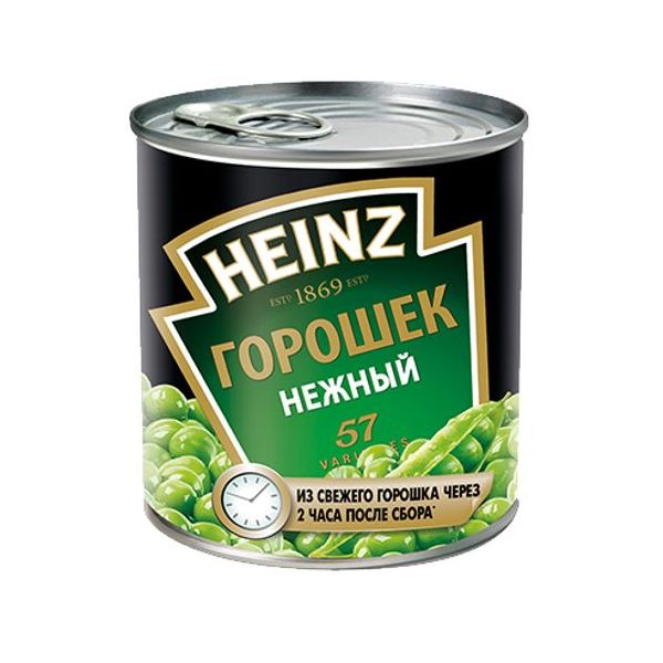 

Горошек Heinz зеленый нежный стерилизованный 400 г
