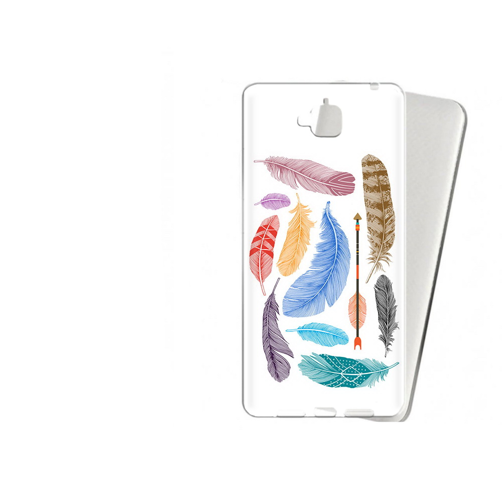 

Чехол MyPads Tocco для Huawei Enjoy 5 разноцветные перья (PT24942.37.572), Прозрачный, Tocco
