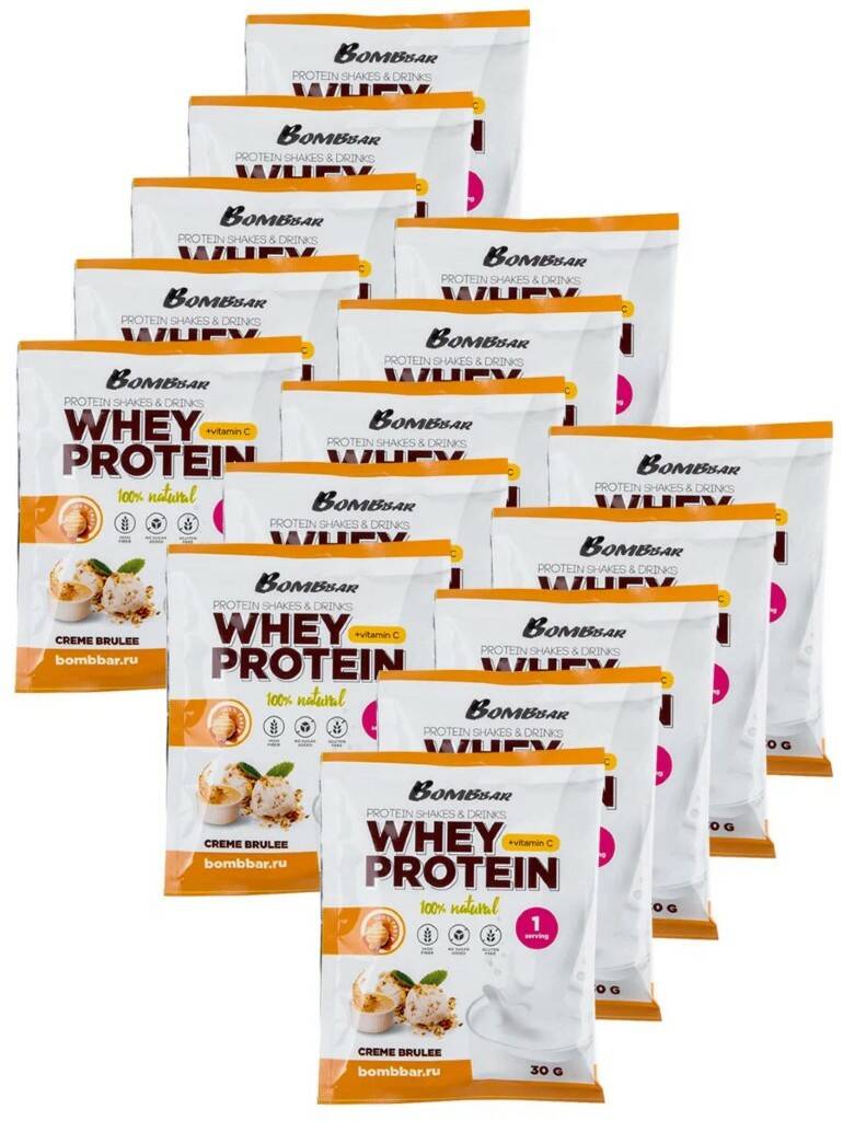 Bombbar Bombbar, Порционный протеин Whey Protein, 15шт по 30г (Крем-брюле)