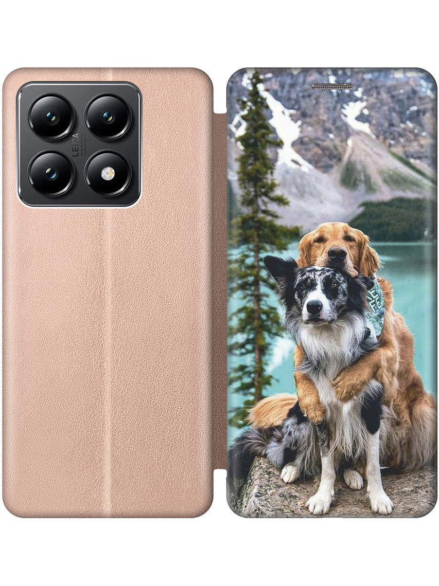 

Чехол-книжка на Xiaomi 14T с принтом "Собачья дружба" золотой, Золотистый;голубой;серый, 785978412