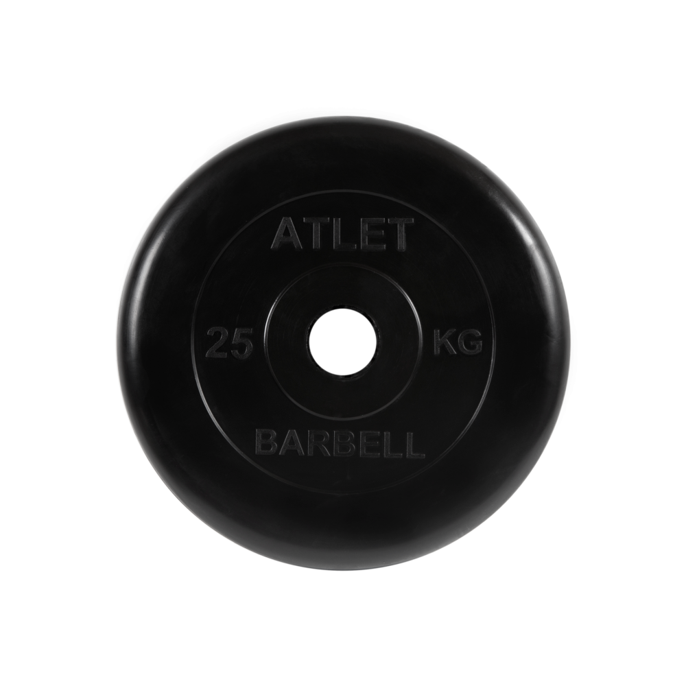 Диск для штанги MB Barbell Atlet 25 кг, 51 мм черный