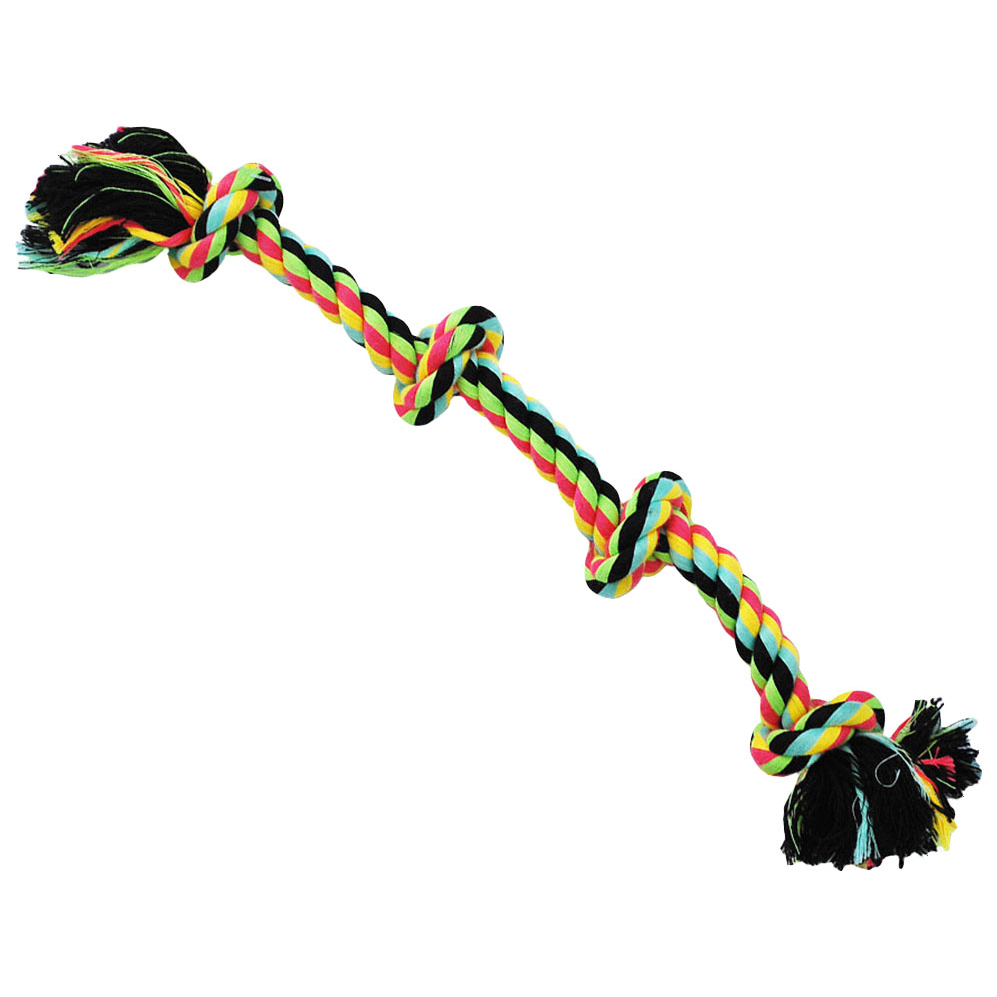 Игрушка для собак №1 грейфер-веревка цветная с узлами, 37см