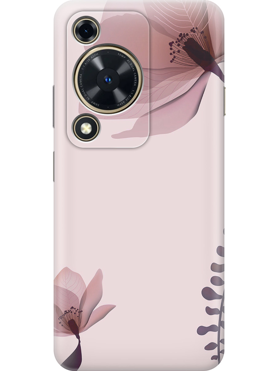

Силиконовый чехол на Huawei nova Y72 с принтом "Два цветка на розовом", Прозрачный;коричневый;розовый, 785977822