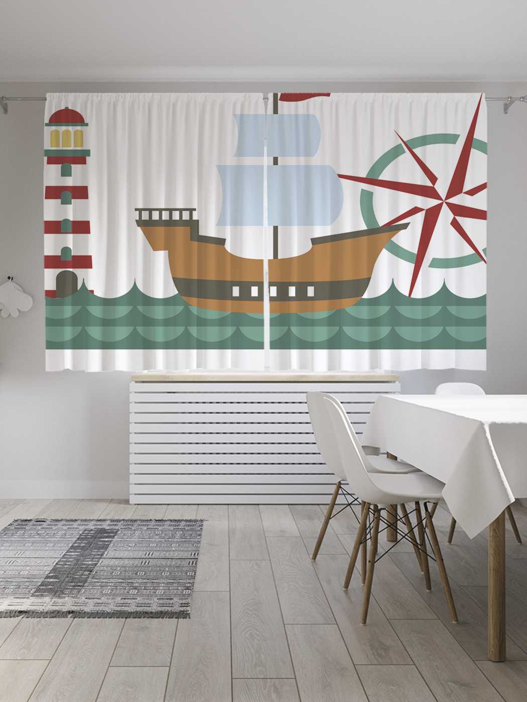 

Шторы JoyArty c фотопечатью "На палубе" из сатена, 290х180 см, На палубе