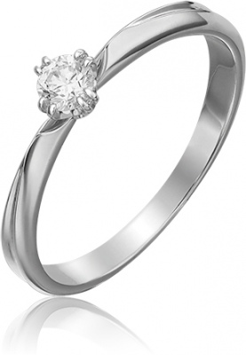 

Кольцо из белого золота с бриллиантом р. 15,5 PLATINA jewelry 01-0935-00-101-1120-30, 01-0935-00-101-1120-30