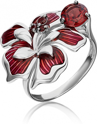 

Кольцо из серебра с гранатом р. 19,5 PLATINA jewelry 01-5489-00-204-0200-69, 01-5489-00-204-0200-69