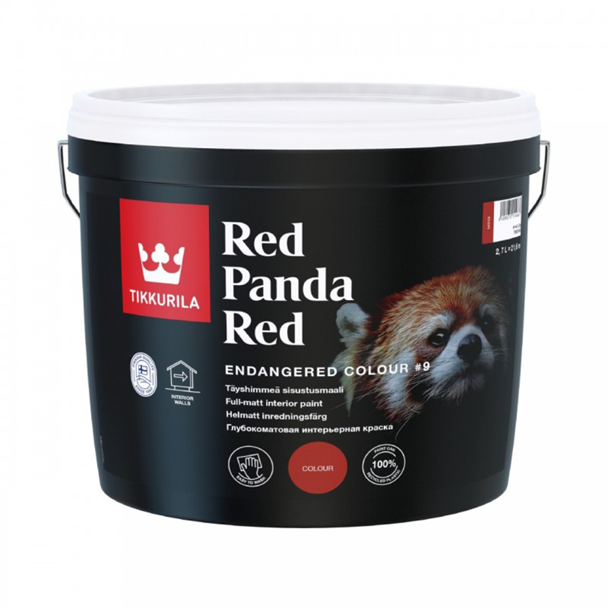 фото Краска интерьерная матовая tikkurila endangered colour red panda, 2,7 л