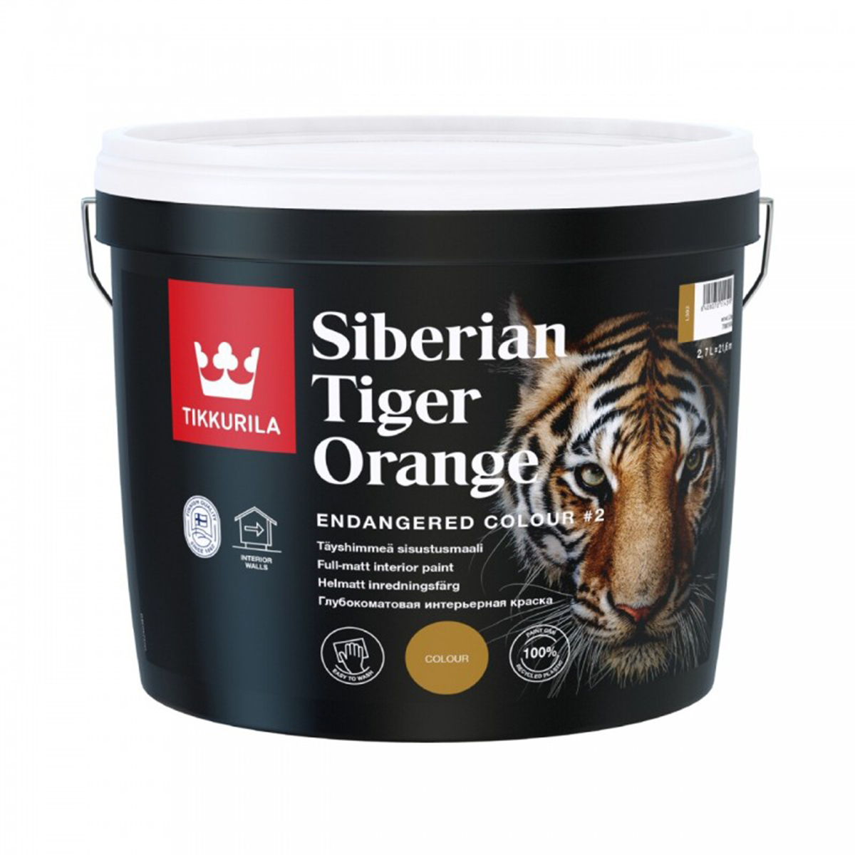 фото Краска интерьерная матовая tikkurila endangered colour siberian tiger orange, 2,7 л