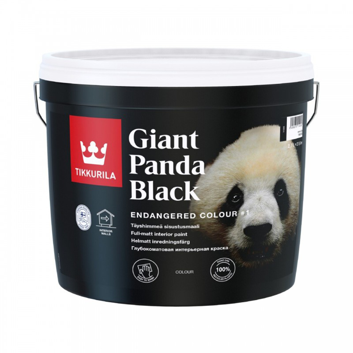 

Краска интерьерная матовая Tikkurila Endangered Colour Giant Panda Black, 2,7 л