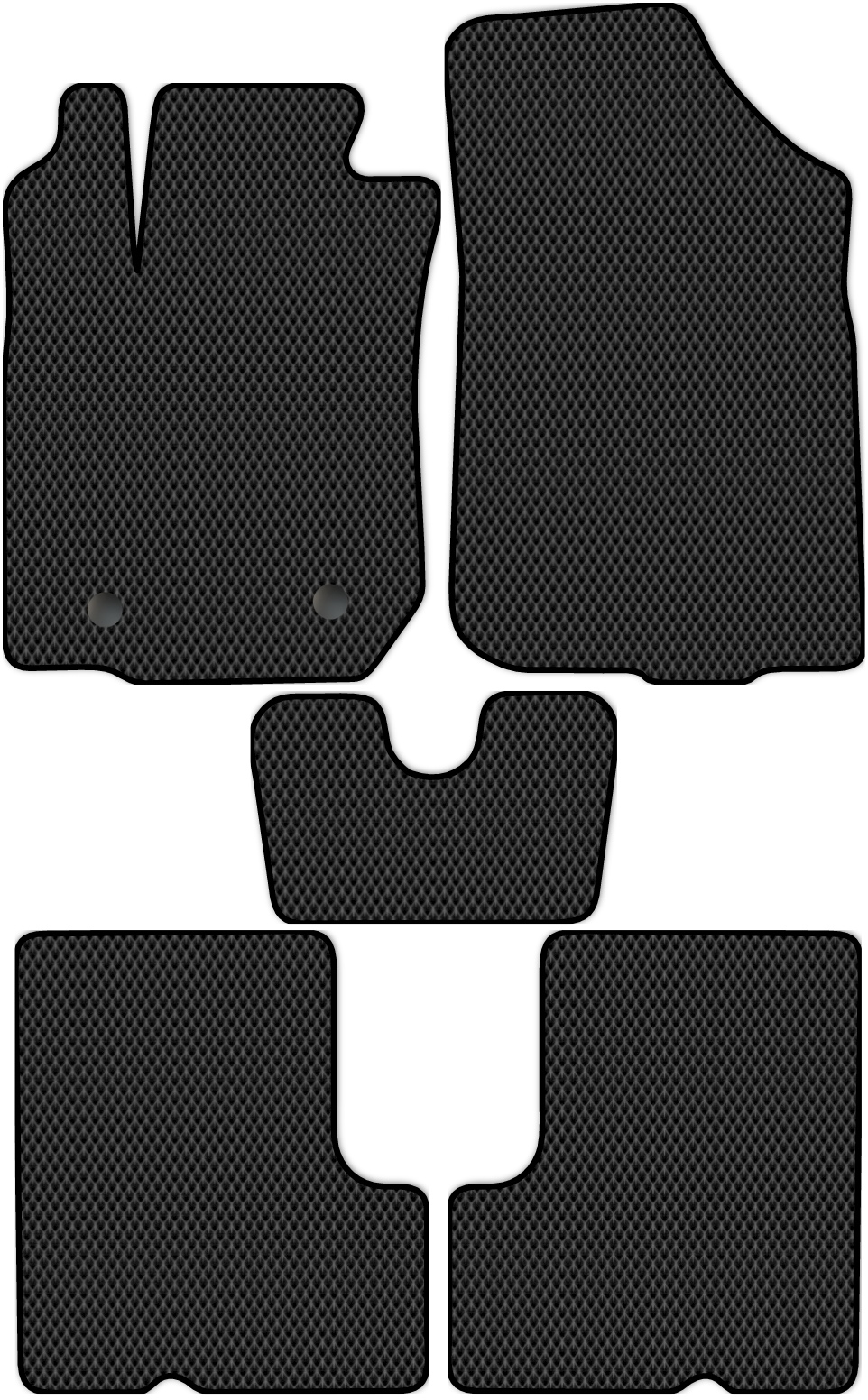 

Коврики ЭВА в салон для Renault Duster 1 (2WD) 2010 - 2015, 5 шт. черный, 4122-S5YLT-H