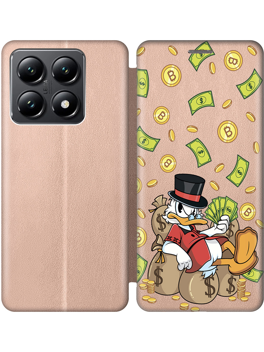 

Чехол-книжка на Xiaomi 14T с принтом "Богатый Скрудж" золотой, Золотистый;прозрачный;белый;зеленый, 785978471