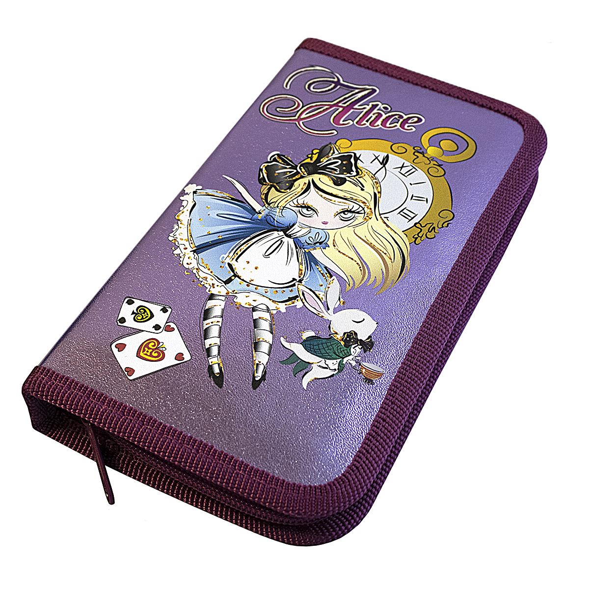

Пенал корпусный Centrum "Alice", 88496, 1 отделение на молнии, 19*11 см