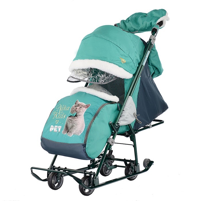 

Санки-коляски Ника детям Наши детки 4-1, с котенком, изумрудный, ремень безопасности, "Наши детки 4-1", с котенком, изумрудный, ремень безопасности