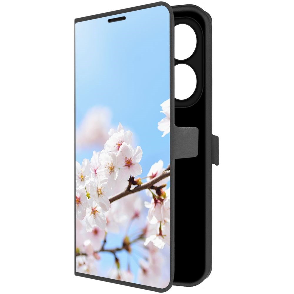 

Чехол-книжка Krutoff Eco Book для INFINIX Smart 8 Цветение (черный)