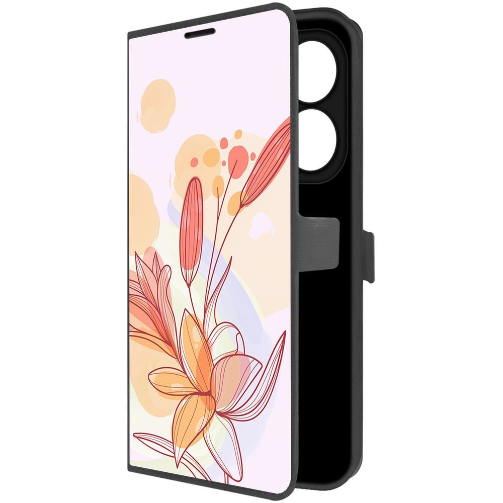 Чехол-книжка Krutoff Eco Book для INFINIX Smart 8 Фантазия (черный)