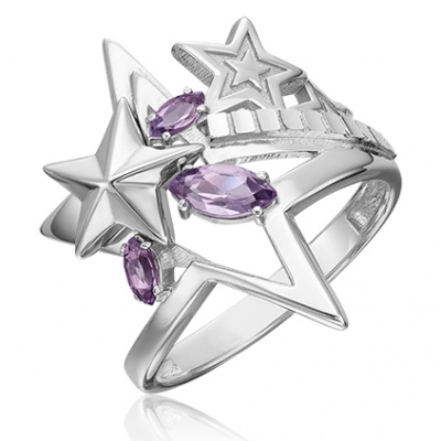 

Кольцо из серебра с аметистом р.  PLATINA jewelry 01-5470-00-203-0200-69, 01-5470-00-203-0200-69