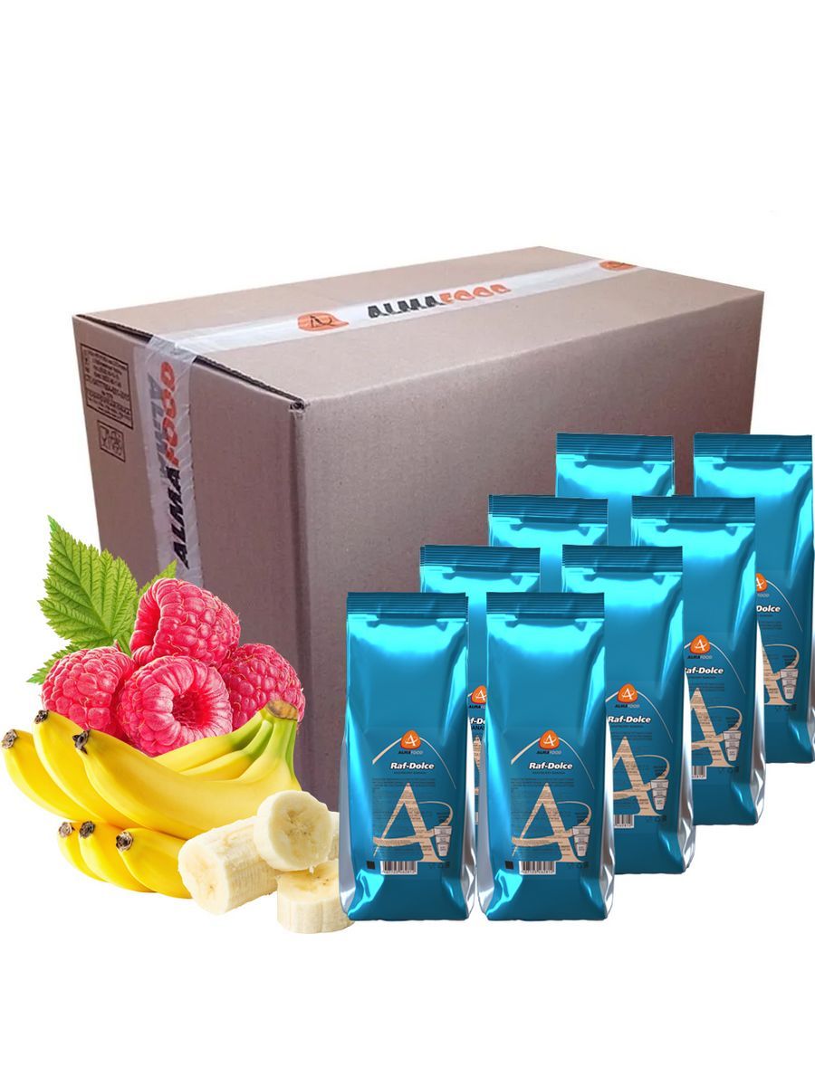 Сухая смесь Almafood Raf Dolce Raspberry-Banana, 8 шт по 1 кг