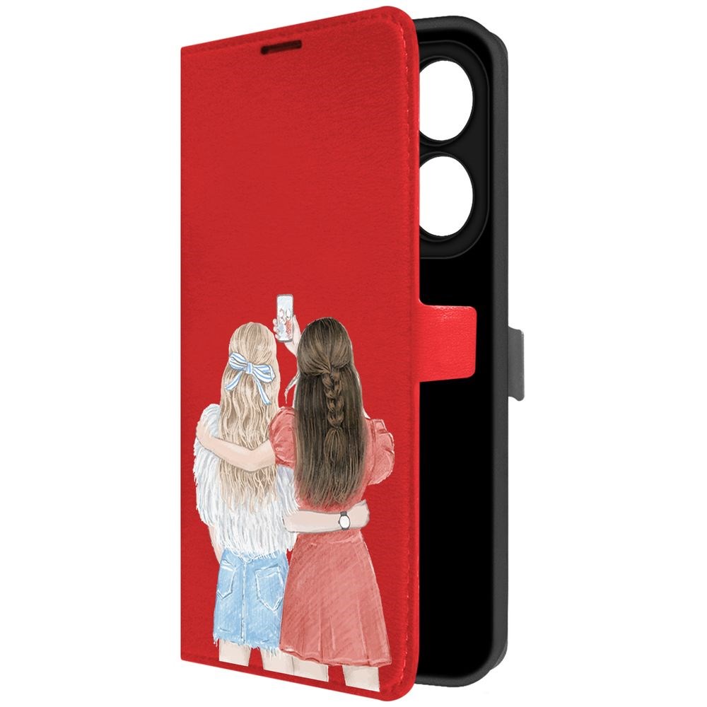 

Чехол-книжка Krutoff Eco Book для INFINIX Smart 8 Лучшие подруги (красный)
