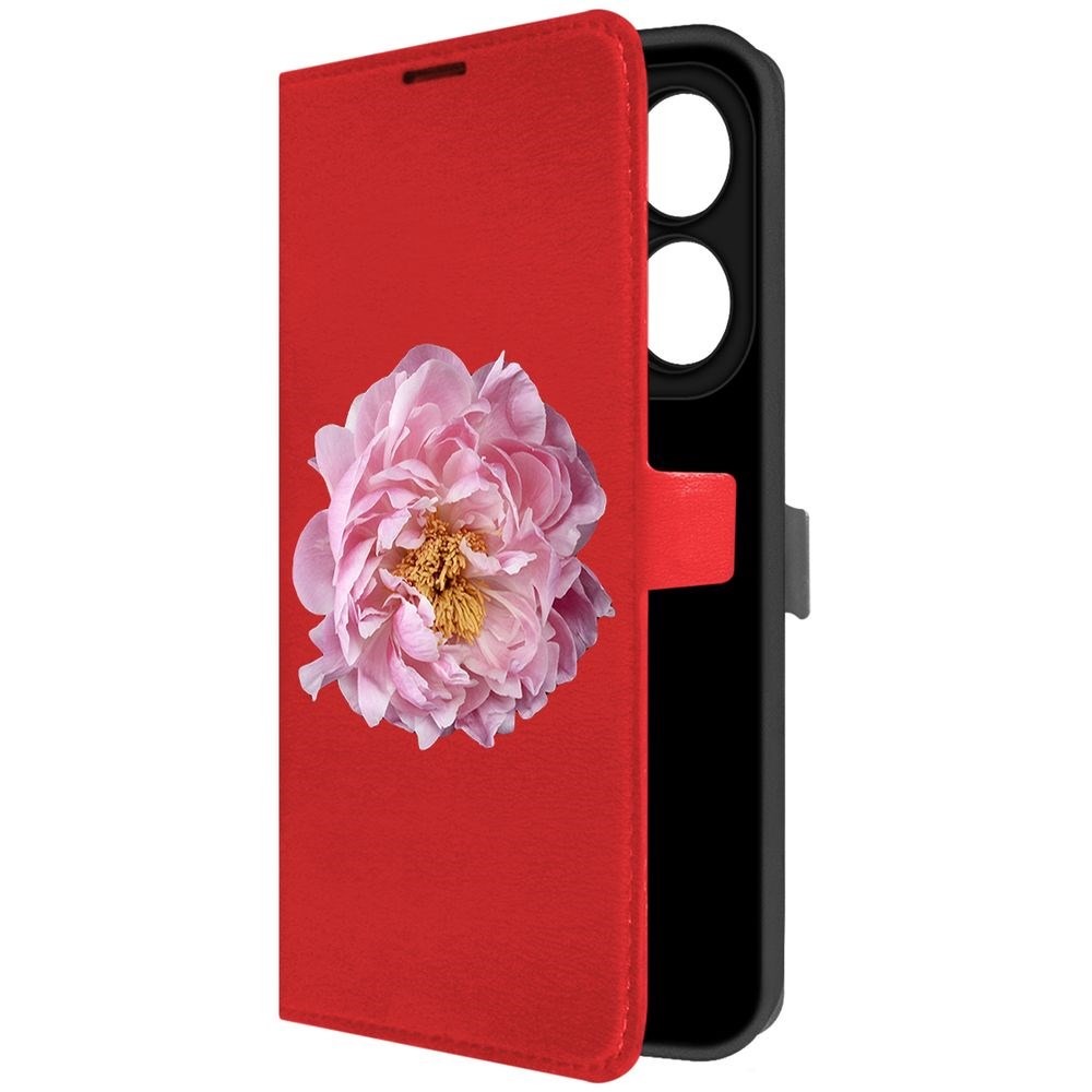 

Чехол-книжка Krutoff Eco Book для INFINIX Smart 8 Розовый пион (красный)