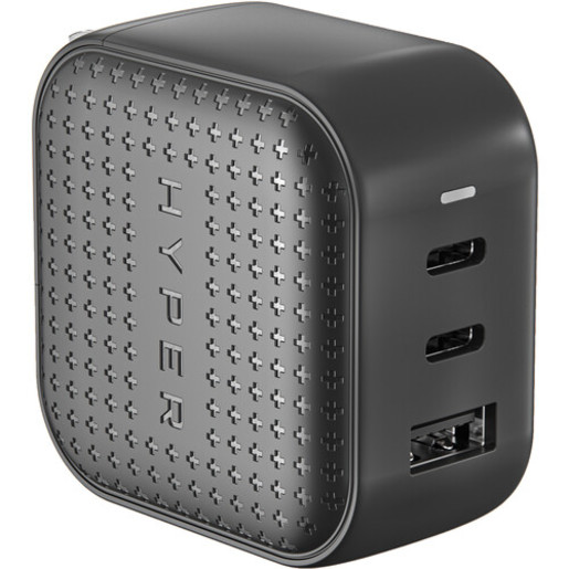 фото Сетевой зарядный адаптер hyper hyperjuice lifestyle 65w gan charger. цвет: черный.
