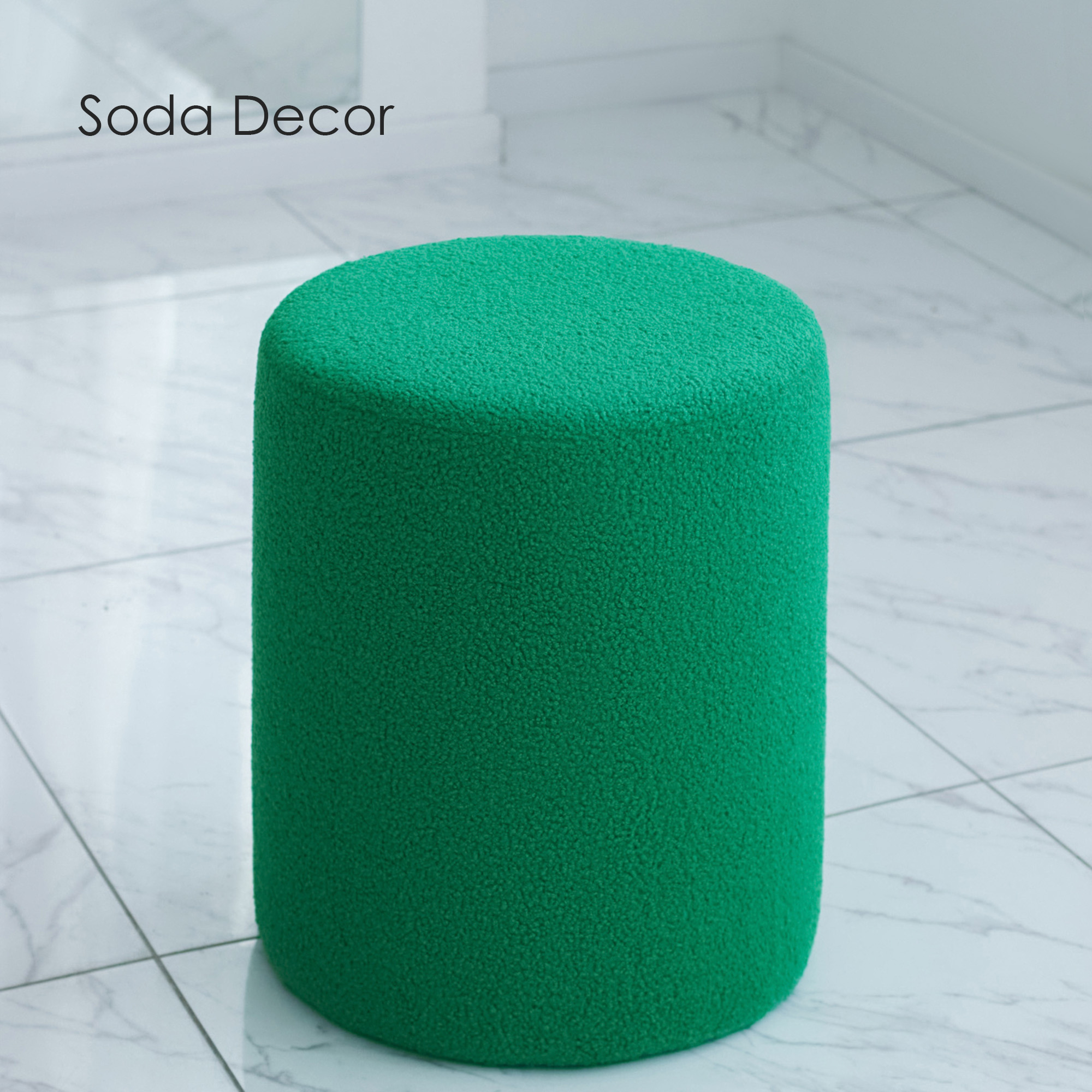 Пуфик Soda Decor для прихожей и спальни букле, зеленый