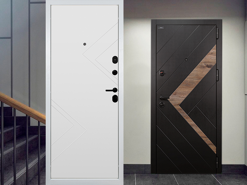 Входная дверь Tandoor Спарта Чёрный Кварц дуб бомонт лофт Белый матовый 85x203см левая